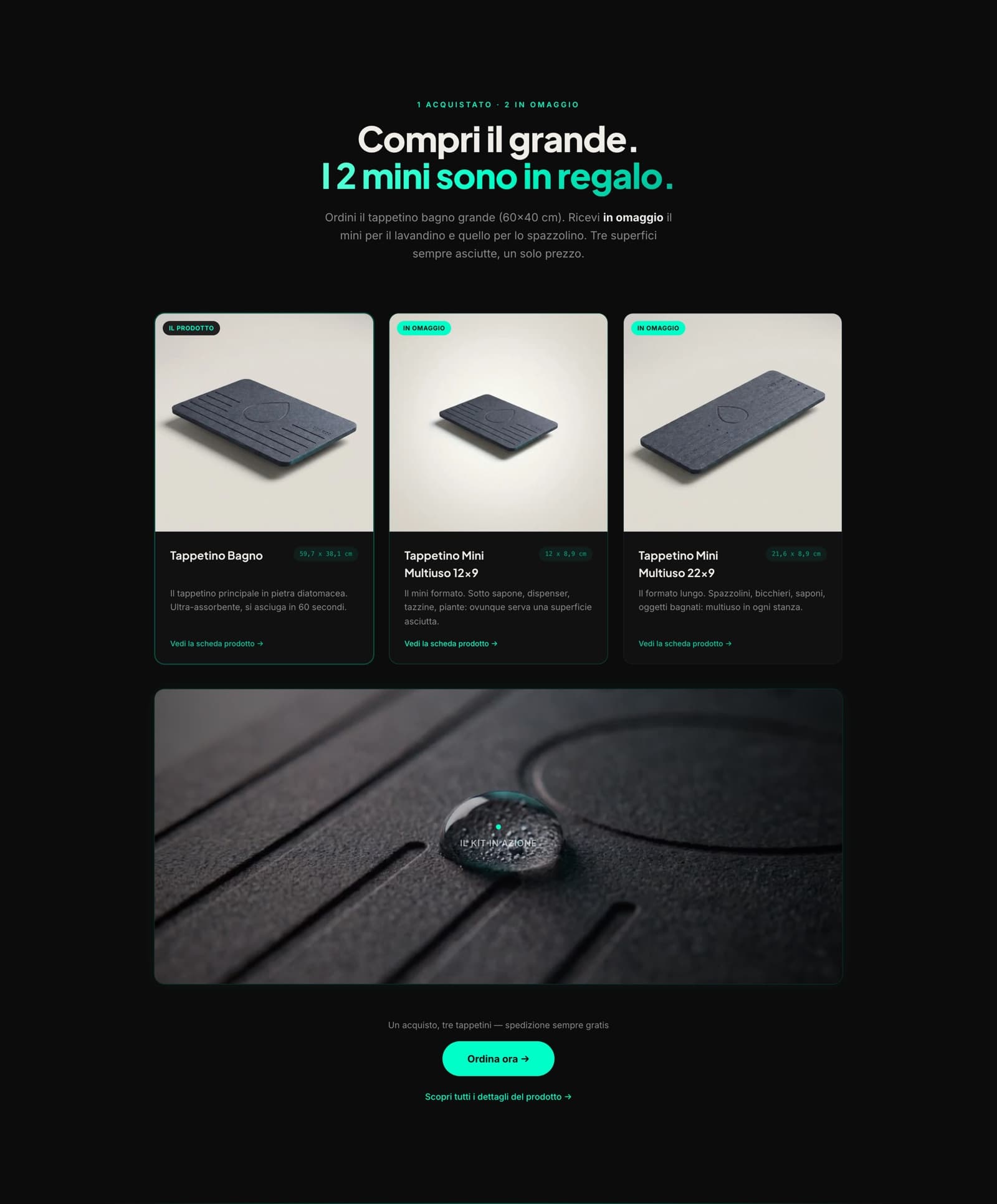 Sezione 1 acquistato 2 in omaggio di Dry Pad: compri il grande, i due mini sono in regalo